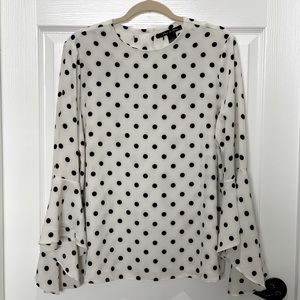 Olivia & Grace polkadot bell-sleeved blouse